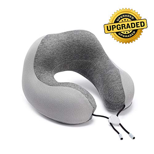 Phixnozar Memory Foam Travel Pillow –Neck Pillow, Ideal for Airplane Travel – Comfortable and Lightweight – Improved Support Design – Machine Washable Cover – Must-Have Travel Accessories